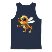 Design Your Own Bee Unisex Tank Top - Navy – 1