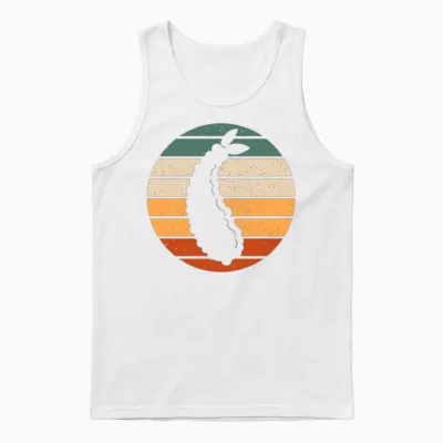 Retro Tempura Design Unisex Tank Top - White