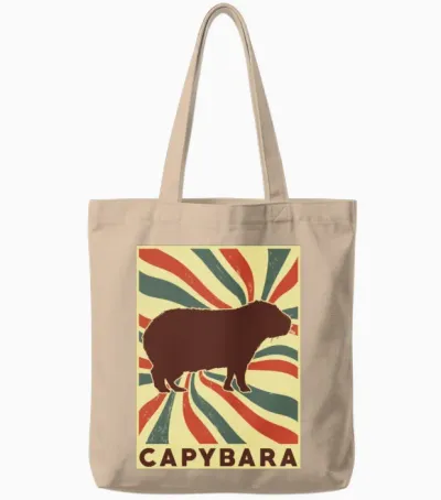 Capybara Retro Vintage Tote Bags - Natural