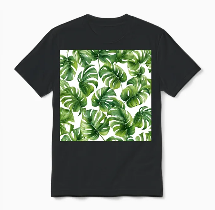 Retro Monstera Unisex T-Shirt in Black