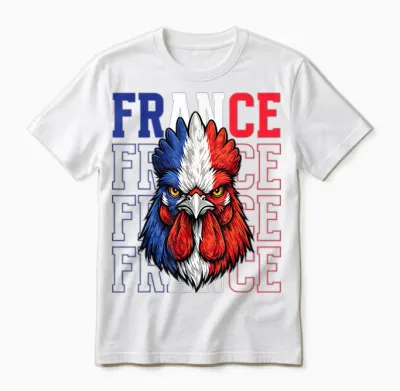 France Fan Coq Gaulois Français Unisex T-Shirt - White