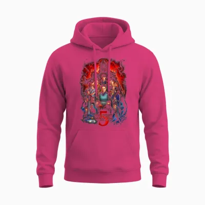 Stranger Things St5 Poster Officially Licensed Unisex Hoodie - Heliconia