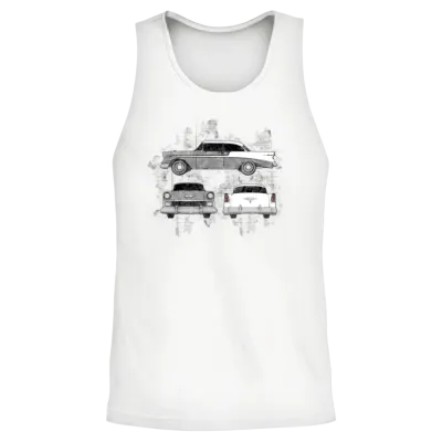 1956 Chevrolet Bel Air Sketch Silver Unisex Tank Top - White