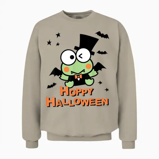 Keroppi Hoppy Halloween Unisex Sweatshirt in Sand
