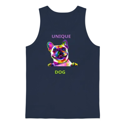 Unique Dog Unisex Tank Top - Navy