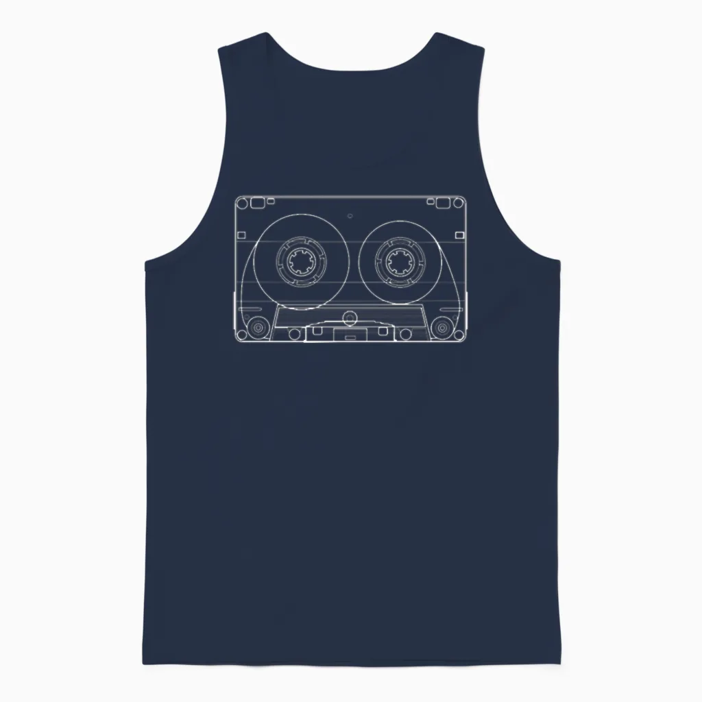 Retro Mix Tape Audio Cassette Unisex Tank Top - Navy