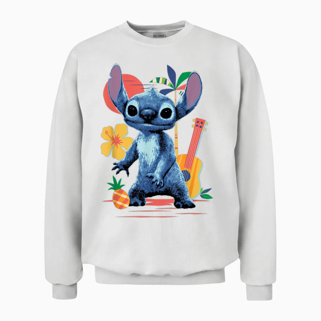 Disney Lilo & Stitch Live-Action Movie Musical Beach Fun Unisex Sweatshirt in White
