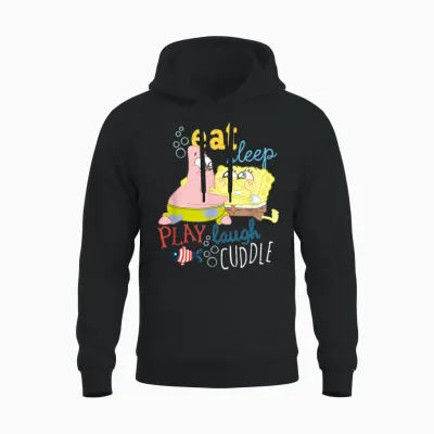 Spongebob Schwammkopf Eat, Sleep and Play Unisex Hoodie - Black