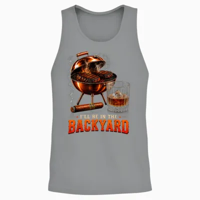 I'll Be in the Backyard Funny Men Dad Fathers Day Unisex Tank Top - Sport Grey