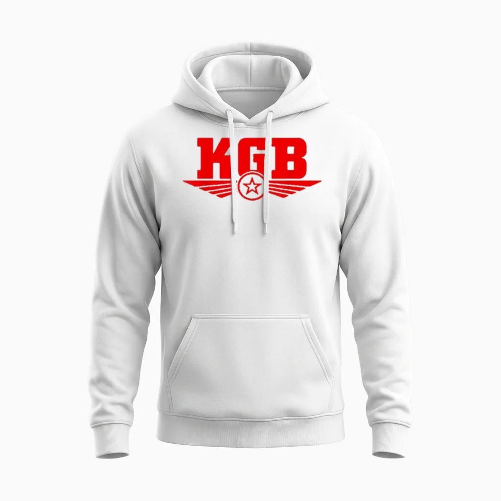 Soviet Union Kgb Agent Committee for State Security Cccp T-Shirt, Black Unisex Hoodie in White