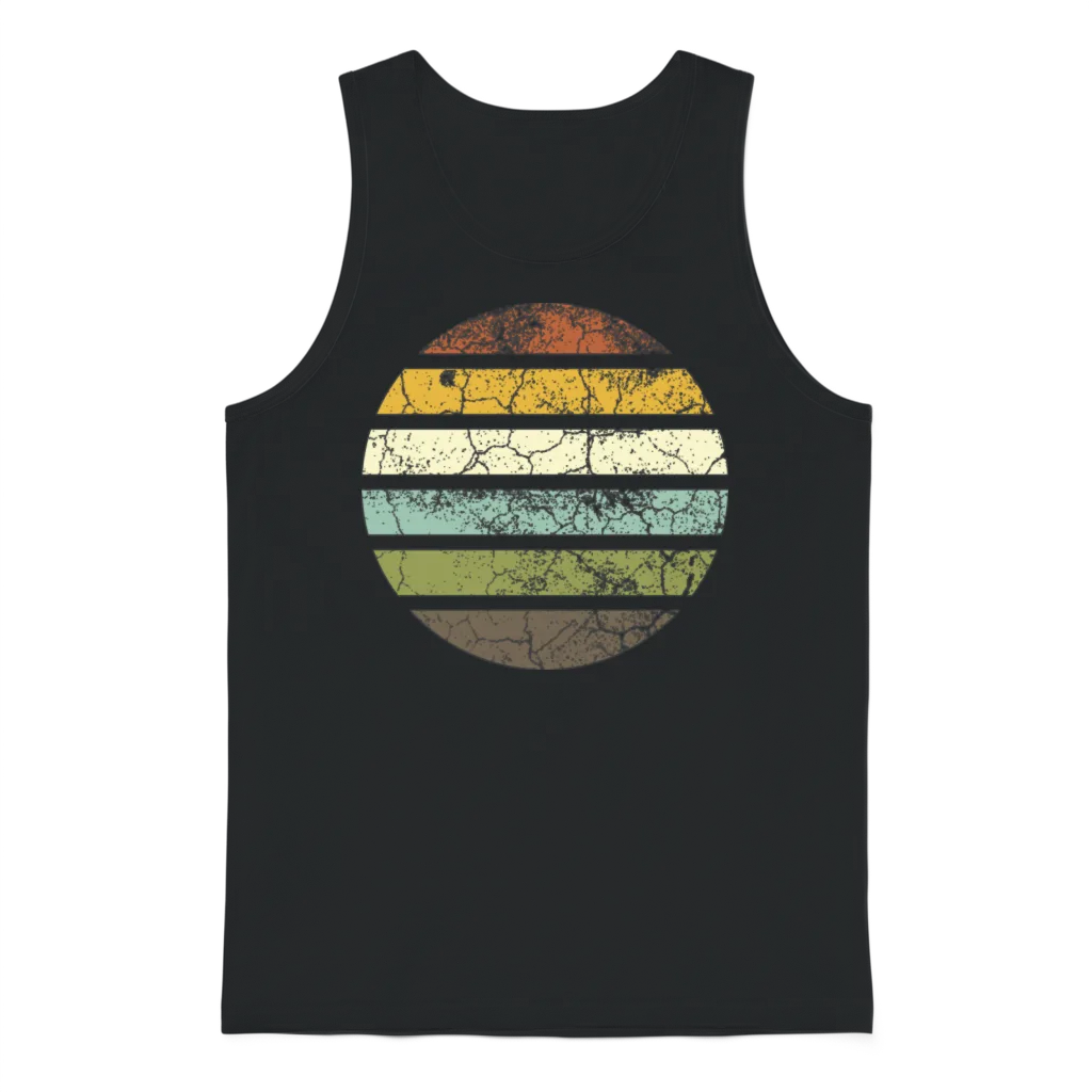 Retro Vintage Sunset โ Summer & Beach Unisex Tank Top - Black