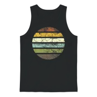 Retro Vintage Sunset — Summer & Beach Unisex Tank Top - Black – 1