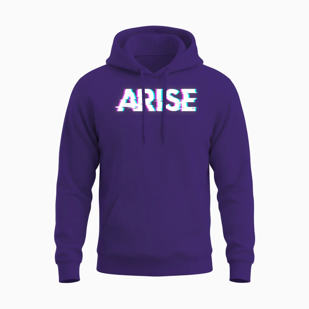 Arise T-Shirt, Black Unisex Hoodie in Purple