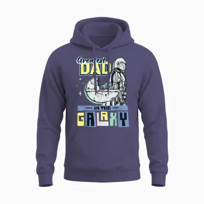 Star Wars the Mandalorian & Grogu Greatest Dad in the Galaxy Unisex Hoodie - Heather Sport Dark Navy