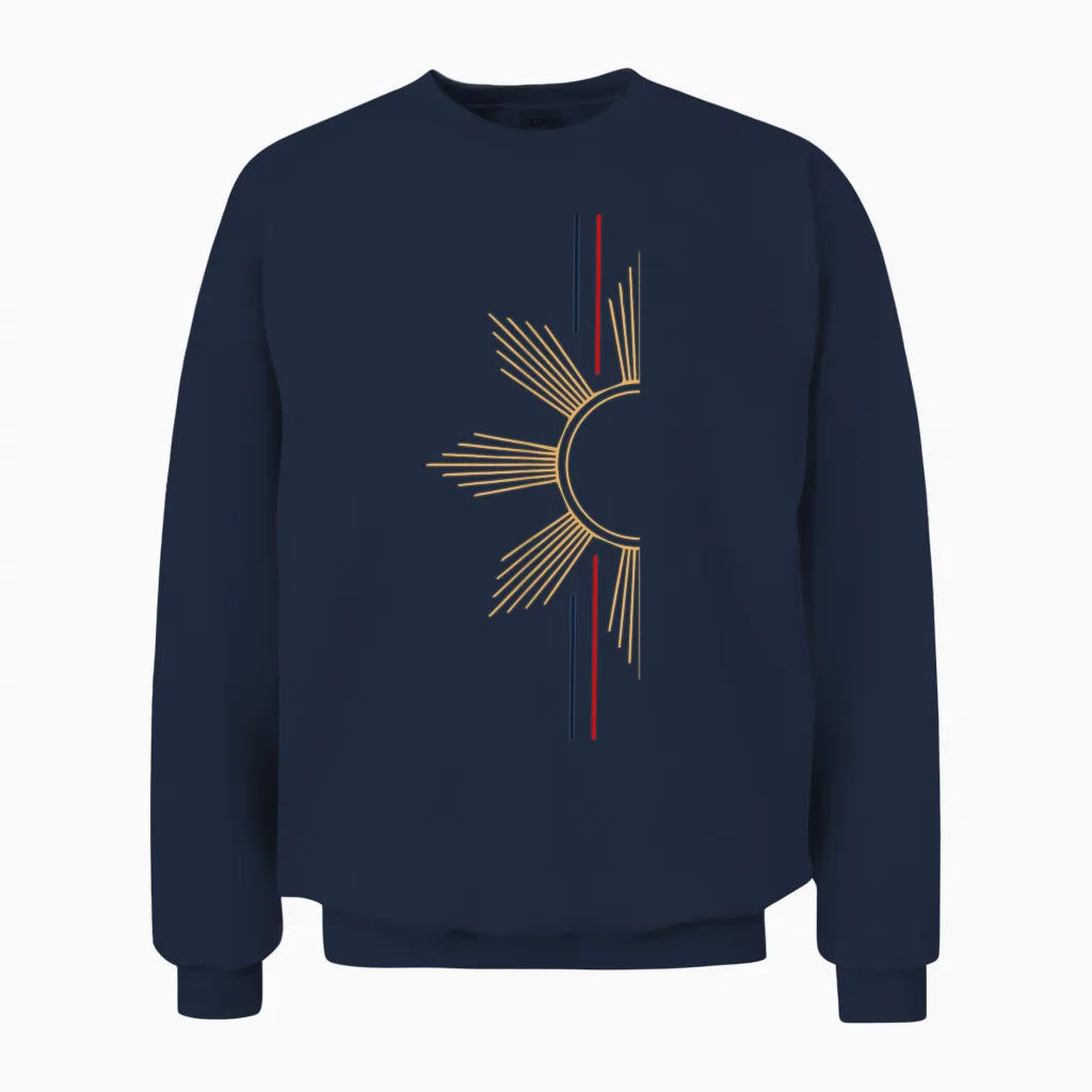 Minimalist Filipino Sun Unisex Sweatshirt in Navy