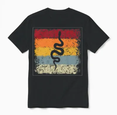 Snake Retro Unisex T-Shirt - Black