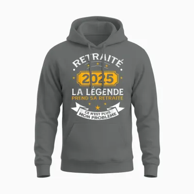 Retired 2025 Men's Humor the Legend Retires Unisex Hoodie - Graphite Heather