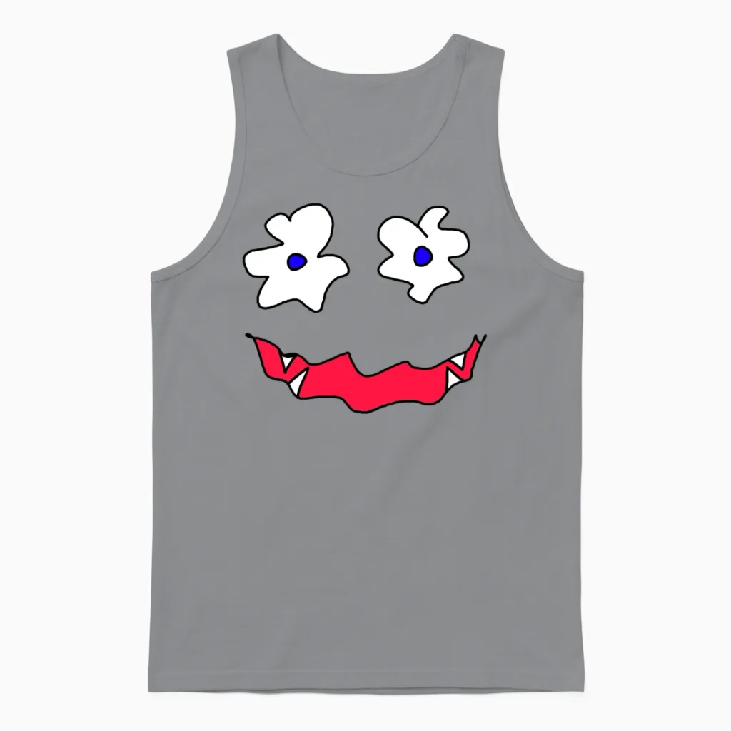 Funny Face Unisex Tank Top in Sport Grey