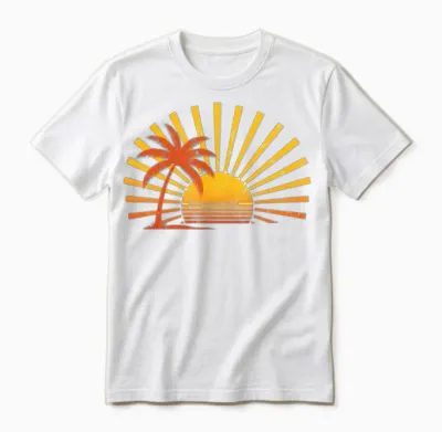 Retro Palm Sunset Unisex T-Shirt - White