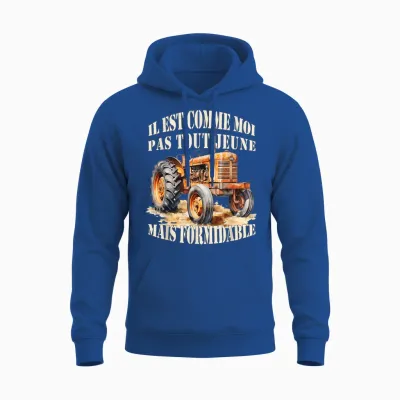 Tractor Farmer Great Gift Old Tractor Humor T-Shirt, Black Unisex Hoodie - Royal