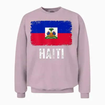 Haiti Haiti Flag 1804 T-Shirt for Men and Women, Black, S Unisex Sweatshirt - Light Pink