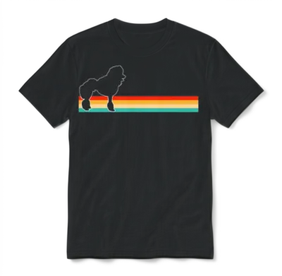 Poodle Retro Unisex T-Shirt - Black