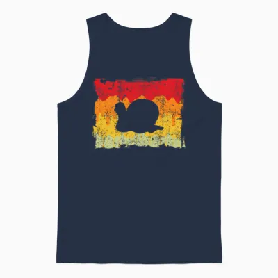 Snail Retro Unisex Tank Top - Navy