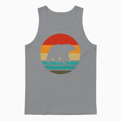 Bear Retro Style Vintage Unisex Tank Top - Sport Grey