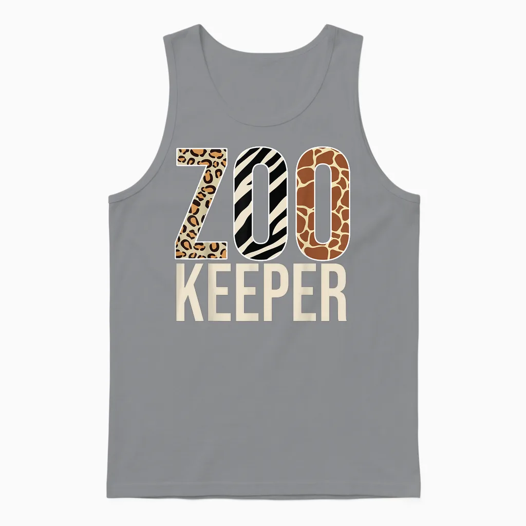 Zookeeper Animals Zoo Wildlife Lover Safari Savanna Costume Unisex Tank Top in Sport Grey