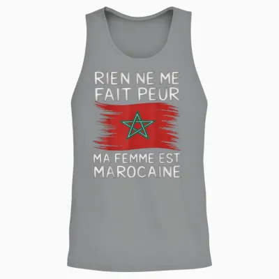 My Wife Is Moroccan Funny Gift Married Morocco Humour Unisex Tank Top - Sport Grey