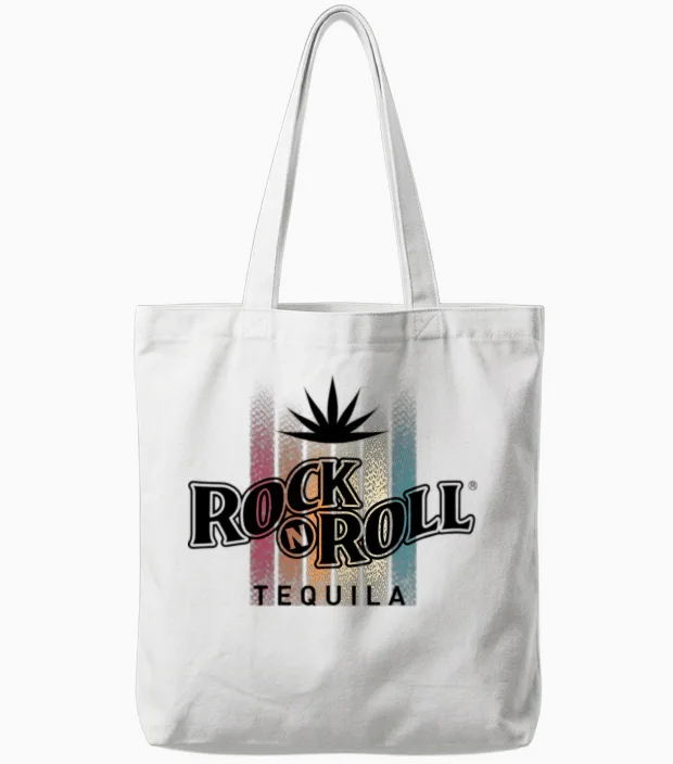 Rock N Roll Tequila Fifth Collection Tote Bags in White