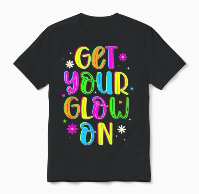 Get Your on in My Glowing Era Group Team Party Squad Gifts Unisex T-Shirt in Black