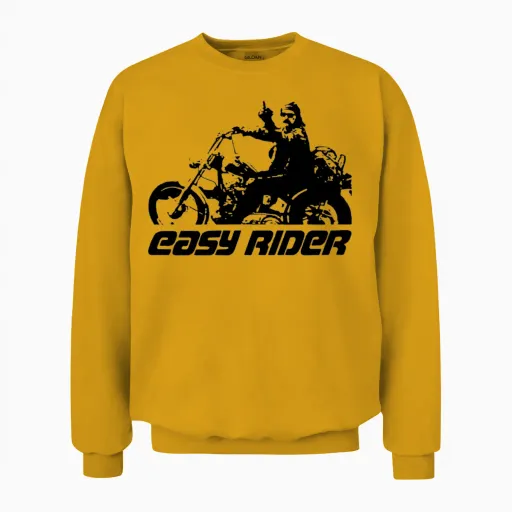 Easy Rider T Shirts Dennis Hopper Middle Finger Unisex Sweatshirt in Gold