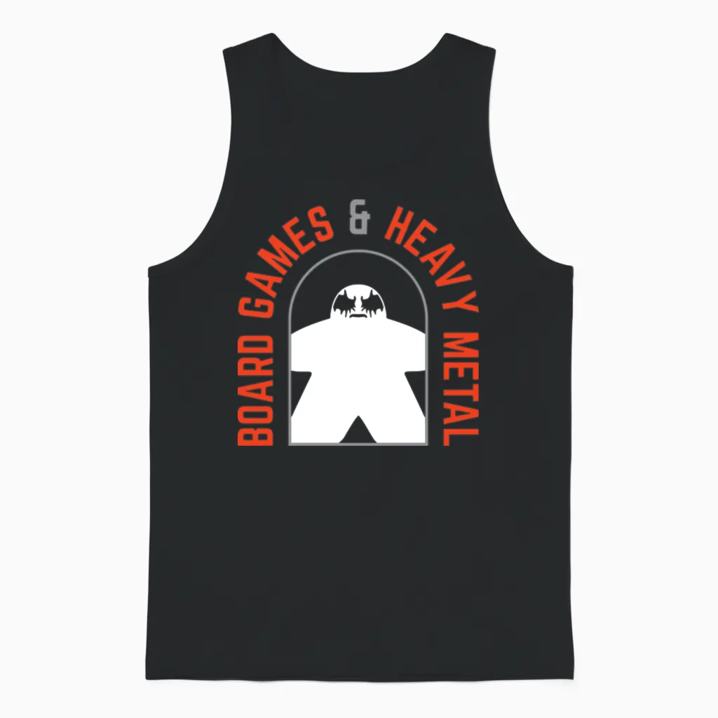 Board Games and Heavy Metal Meeple Unisex Tank Top in Black