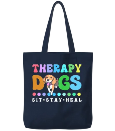 Therapy Dog Pet Service Dog Tote Bags - Navy