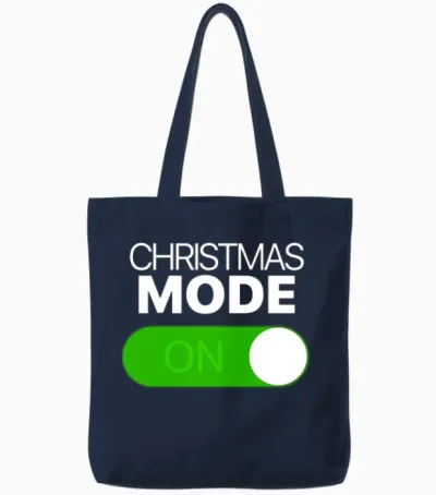 Christmas Mode on Toggle Android Iphone Tote Bags - Navy