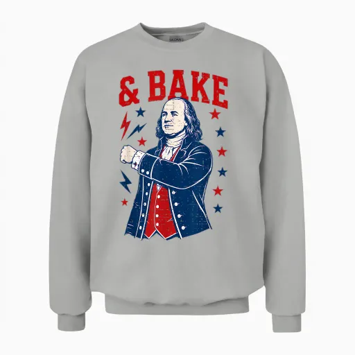 Funny Shake and Bake 4th of July Couple Matching Unisex Sweatshirt - Ash