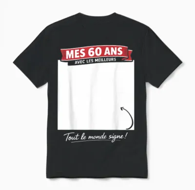60ème Anniversaire Homme Femme 60 Ans 1966 Déco Drôle Cadeau Unisex T-Shirt - Black