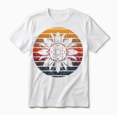 Mandala Sunset Retrò Unisex T-Shirt - White