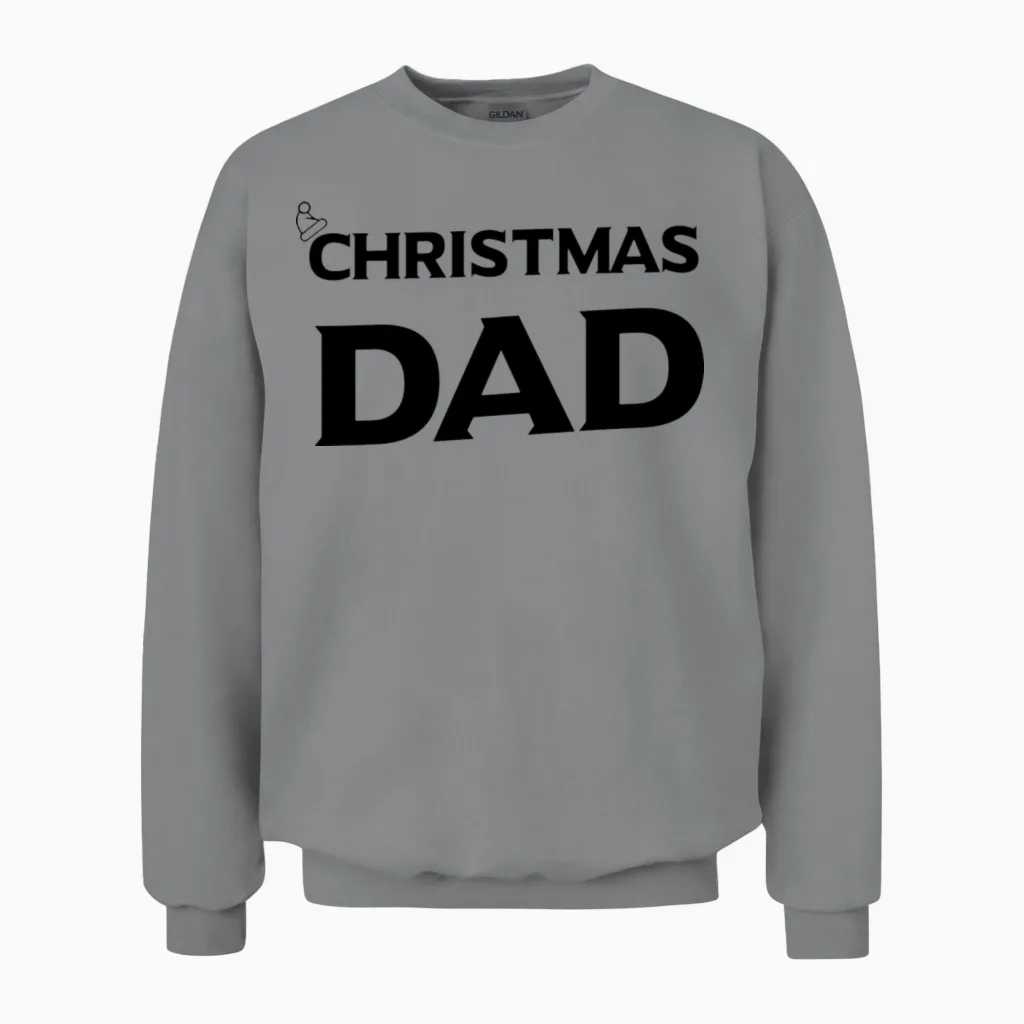 Christmas Dad Funny Unisex Sweatshirt in Sport Grey