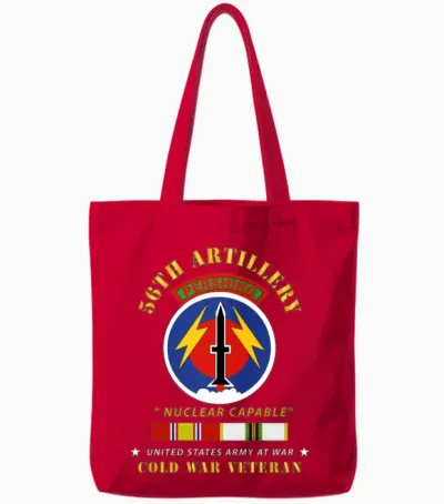Army 56th Artillery Pershing Nuclear Capable Tote Bags - Red