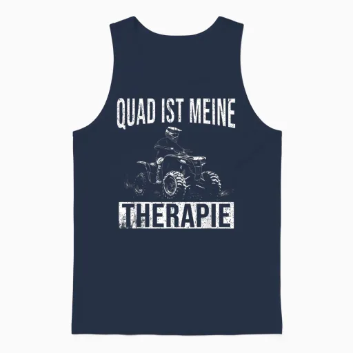 Quad Ist Meine Therapie Quadfahrer Offroad Atv Unisex Tank Top in Navy