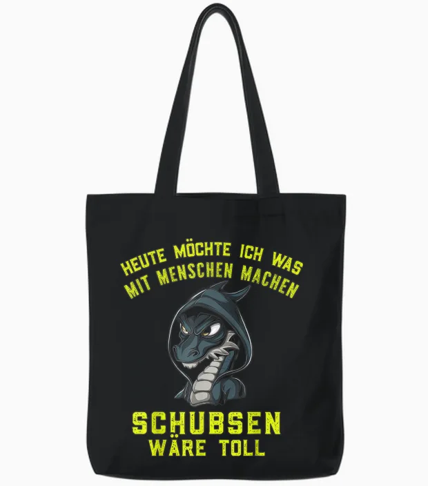 Witzige Geschenke Drache Ironie Schwarzer Humor Sarkastisch Tote Bags in Black