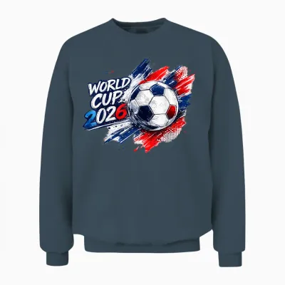Football - Coupe Du Monde 2026, Bleu/rouge Unisex Sweatshirt - Dark Heather