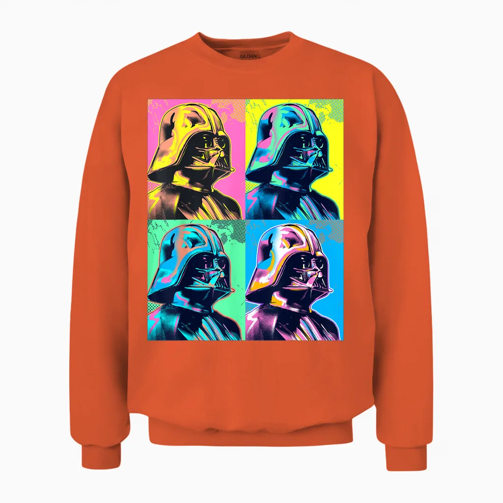 Star Wars Darth Vader Portrait Panel Box Colorful Portrait Panel Unisex Sweatshirt in Orange