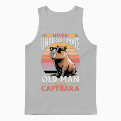Funny Capybara Unisex Tank Top - Ash