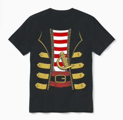 Pirate Captain Flag Skull Family Party Costume Fun Unisex T-Shirt - Black