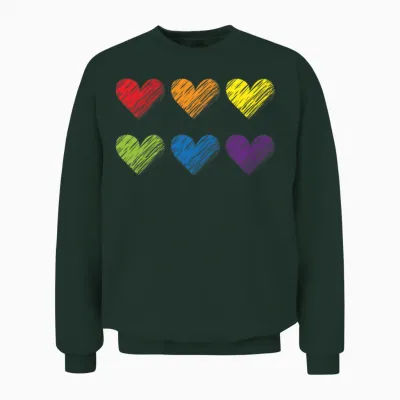 Lgbtq Pride Rainbow Hearts Unisex Sweatshirt - Forest