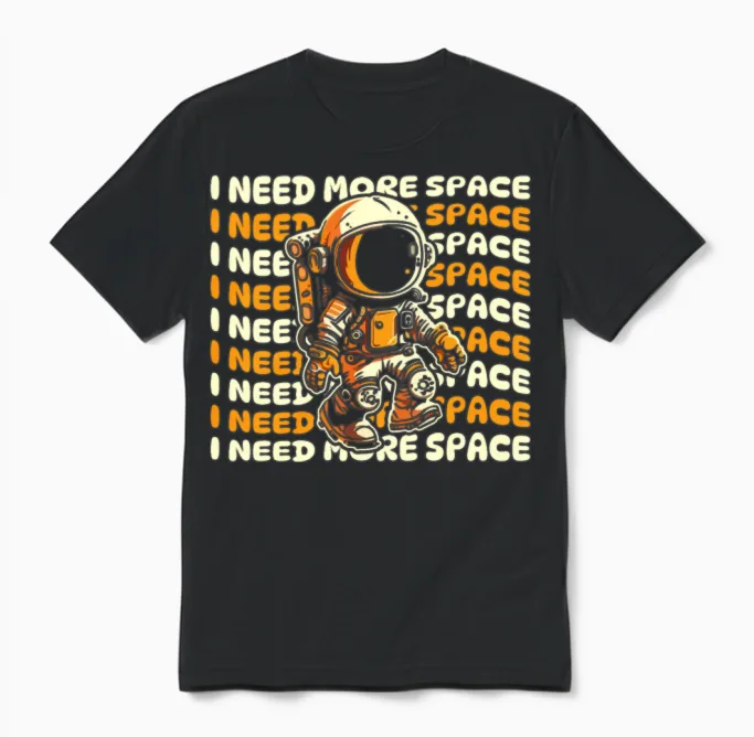 Astronaut Funny Unisex T-Shirt in Black