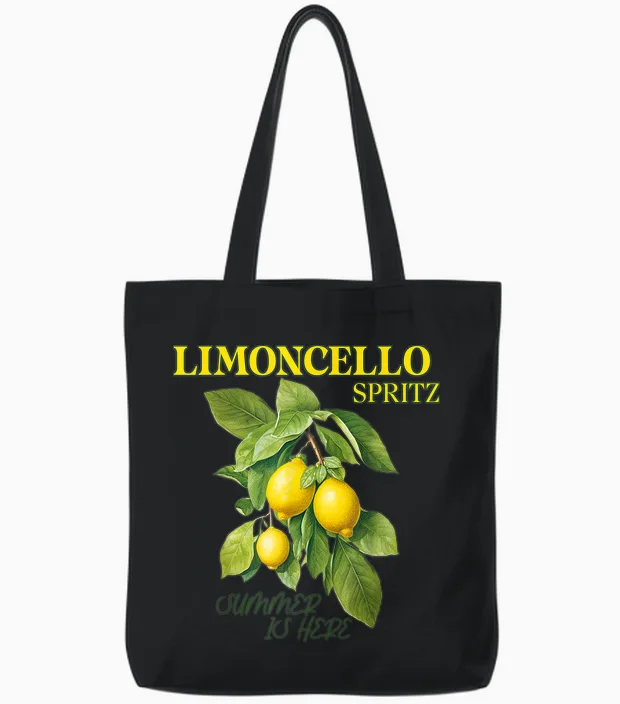 Limoncello Spritz X Lemons Liqueur Lemon Liqueur Lemon Fun T-Shirt, White Tote Bags in Black